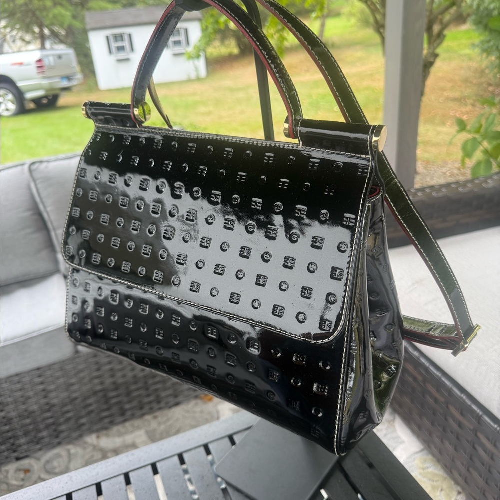 Arcadia top handle patent leather satchel - Picture 3 of 11